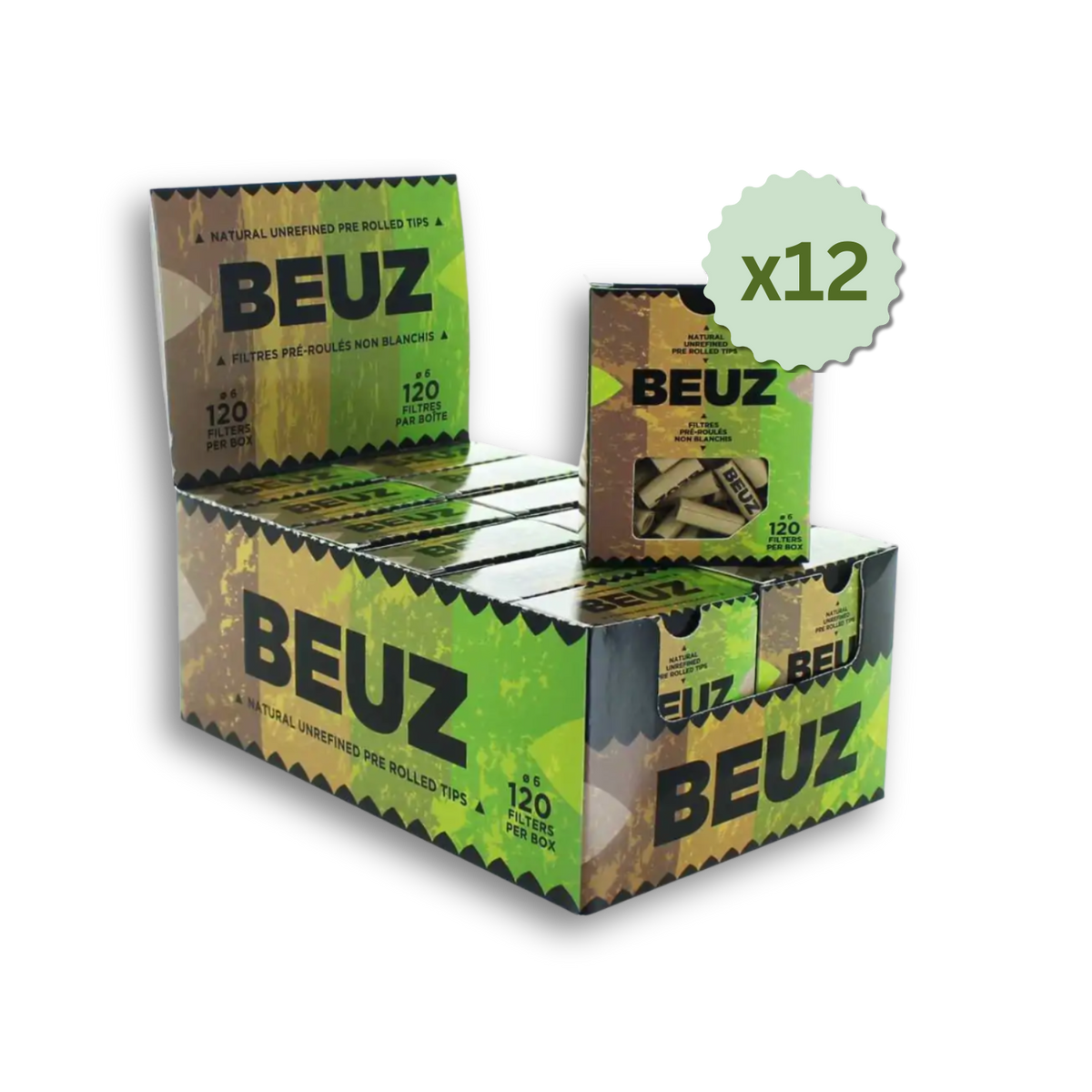 12 Boites de 120 filtres en carton
